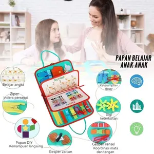 Papan Sibuk Mainan Edukasi Pendidikan Anak-anak Papan Pembelajaran Kognitif Anak-anak Bayi Papan Permainan Perkembangan Sensorik Anak-anak