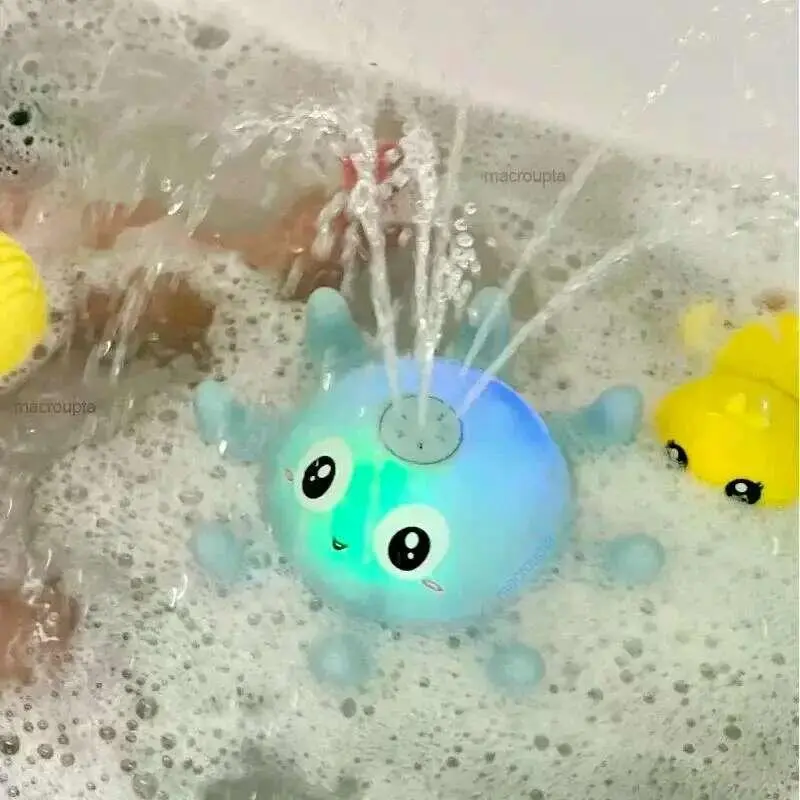 Baby Spray Water Shower Bathing for Kids Electric Whale Bath Ball with Music LED Light Toys Bathtub Toy