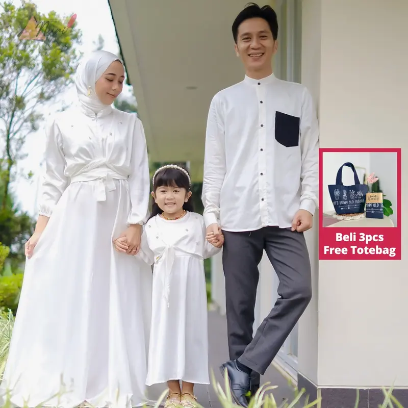 Baju Sarimbit Gamis Muslim Panjang Couple Keluarga Ibu Anak - Raya Series by Nuriariya 0