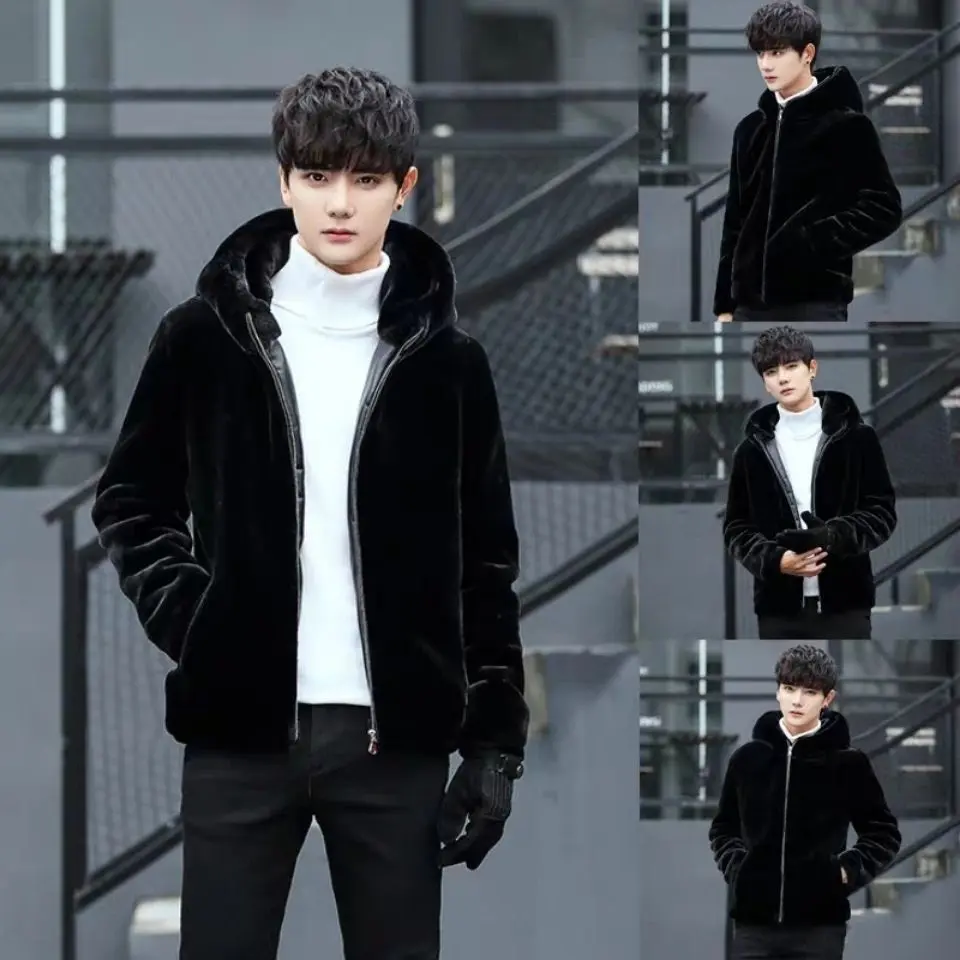 Áo lông thỏ có mũ lông mềm mịn siêu ấm Top Jacket
