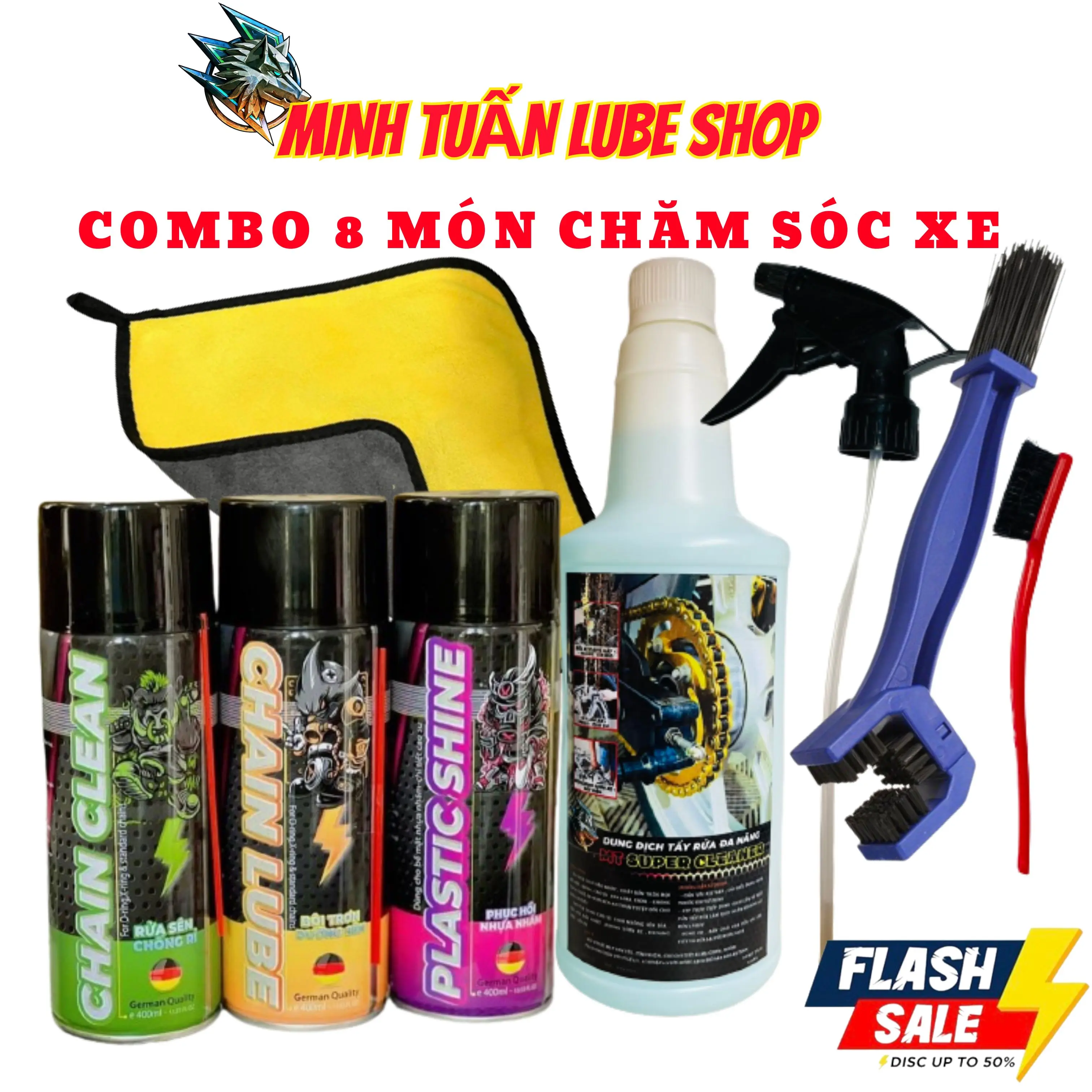 BỘ 8 MÓN CHĂM SÓC XE TẠI NHÀ SPRAYKING