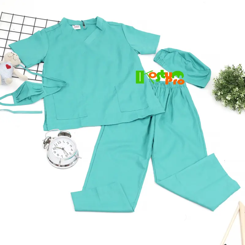 KOSTUM DOKTER BEDAH UK 4 8 TAHUN WARNA HIJAU TOSCA / BAJU DOKTER BEDAH SURGEON COSTUME Anak 0