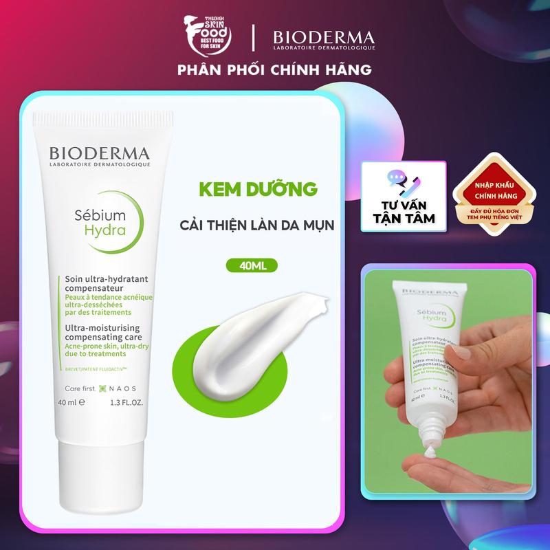 Kem Dưỡng Hỗ Trợ Cải Thiện Làn Da Mụn Bioderma Sebium Hydra 40ml Skincare