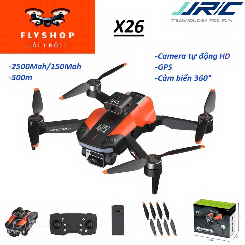 Flycam X26 [JJRC] Camera HD, 5G/GPS, Pin 1800Mah/150Mah, Thời gian bay 15 phút+, Bay xa 500m, Máy bay không người lái, Động cơ không chổi than Drone Chụp Ảnh Drone Chụp Ảnh