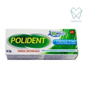 Polident Lem Gigi Palsu 8.5 Gram Perekat Gigi Veener  Polident Sample Mulut Gusi