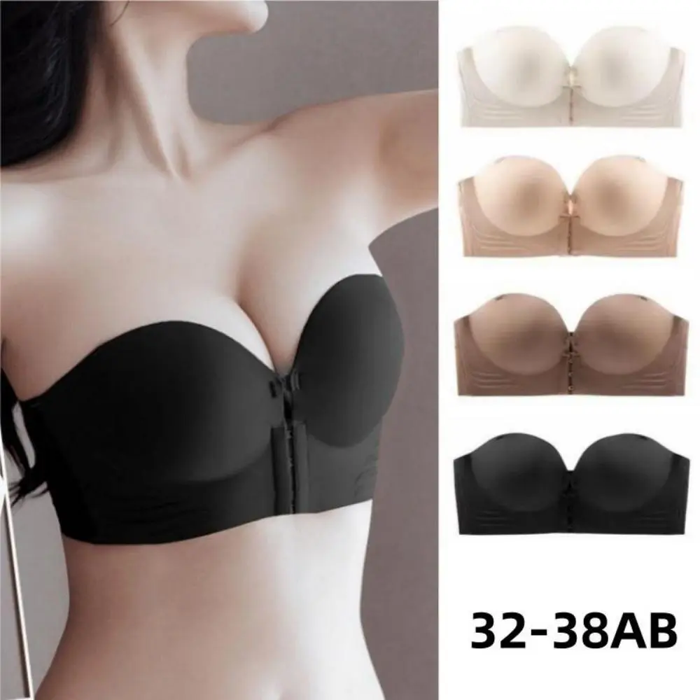 Áo Ngực Nâng Ngực, Không Dây, Mềm Mại Và Thoải Mái, Đồ Lót Nữ, Không Có Vòng Thép, Không Dây, Áo Ngực Có Khóa Trước Cầm Tay, Chất Liệu Đồng Thau, Áo Ngực Sành Điệu Cho Nữ