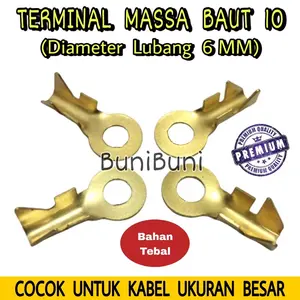 Terminal Skun Massa Ring Baut 10 TEBAL / M6 Diameter 6 MM Untuk Kabel Ukuran Besar - ECERAN