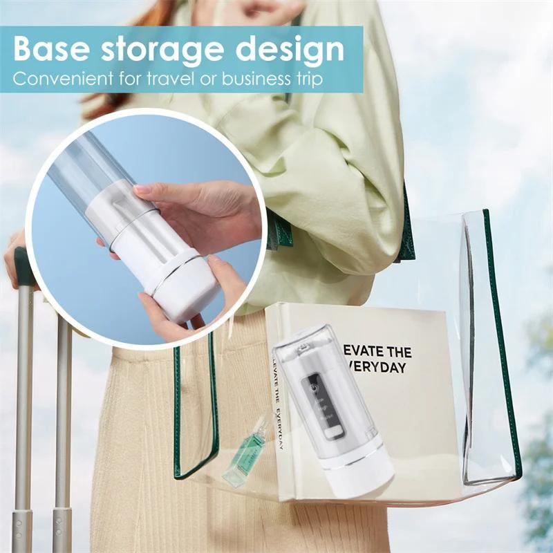Portable Dental Water Flosser, 1 Set 4 Nozzles Oral Irrigators with Base Storage Design, Mouth Washing Machine, Personal Care Tool for Teeth Cleaning 2