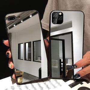 Black Edge Mirror Phone Case For iPhone 16 15 14 13 12 11 Pro Max X XS MAX XR Soft TPU Protective Case For iPhone 6s 7 8 PLUS Mirror Case