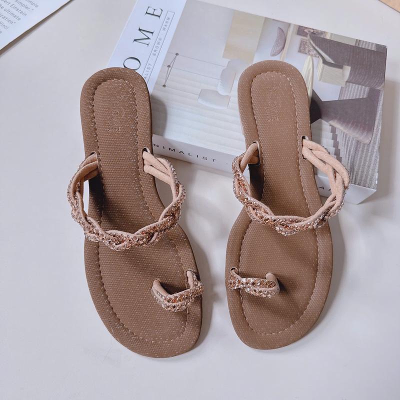 LOVIIECORNER - DÉP NỮ XỎ NGÓN ĐÍNH ĐÁ - DÉP BỆT NỮ THỜI TRANG QUAI ĐÍNH ĐÁ PHONG CÁCH XỎ NGÓN - D241160 7