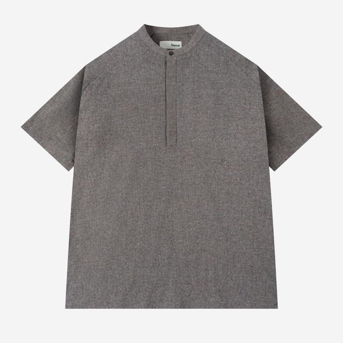 Gambar Baju Muslim Duha Muslimwear - Iyaad Pull-Over Shirt Short Sleeve - Dark Brown dari Duha Muslim Wear Kota Tangerang Tokopedia