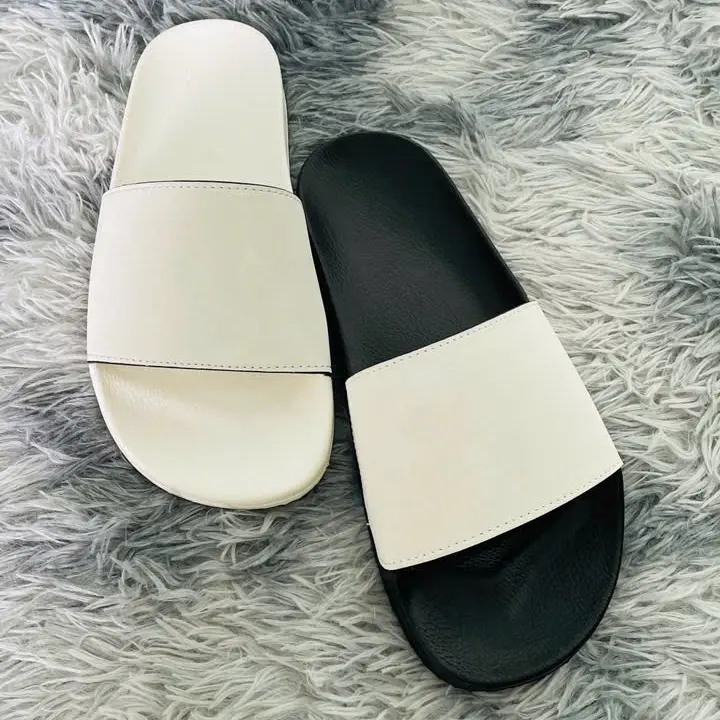 Dép lê nam TRẮNG FULL da bò trơn không thấm nước phom gọn sang bảo hành 3 tháng sandal  unisex