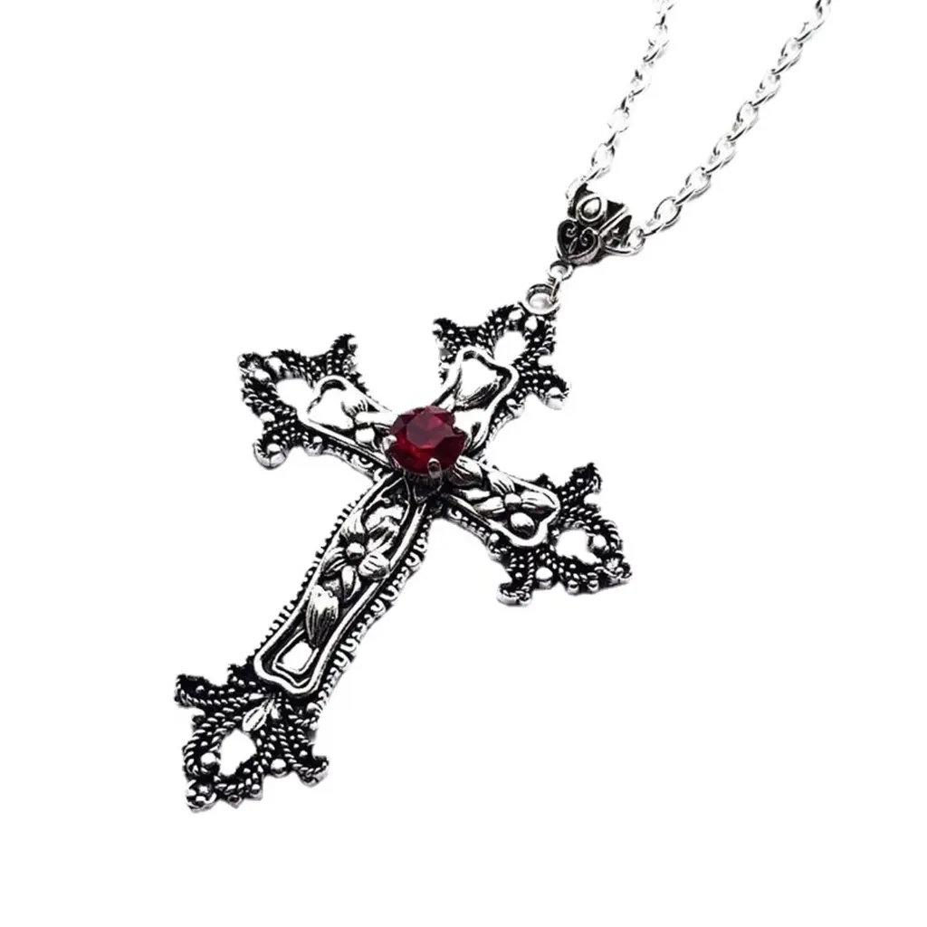 Vòng Cổ Mặt Dây Chuyền Chữ Thập, Phong Cách Cổ Điển Dành Cho Nữ, Phụ Kiện Goth, Dây Chuyền Dài Gothic