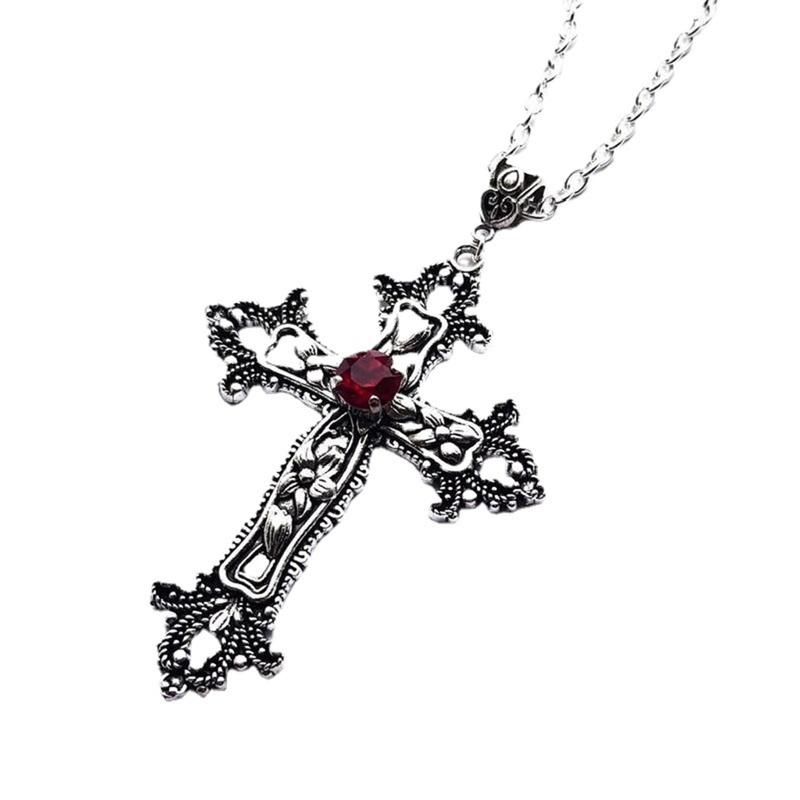 Vòng Cổ Mặt Dây Chuyền Chữ Thập, Phong Cách Cổ Điển Dành Cho Nữ, Phụ Kiện Goth, Dây Chuyền Dài Gothic 0