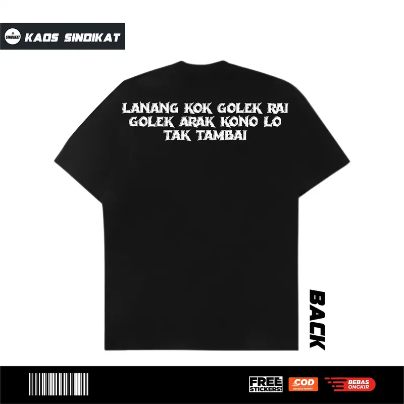 Kaos Lanang Kok Golek Rai Sablon DTF 1