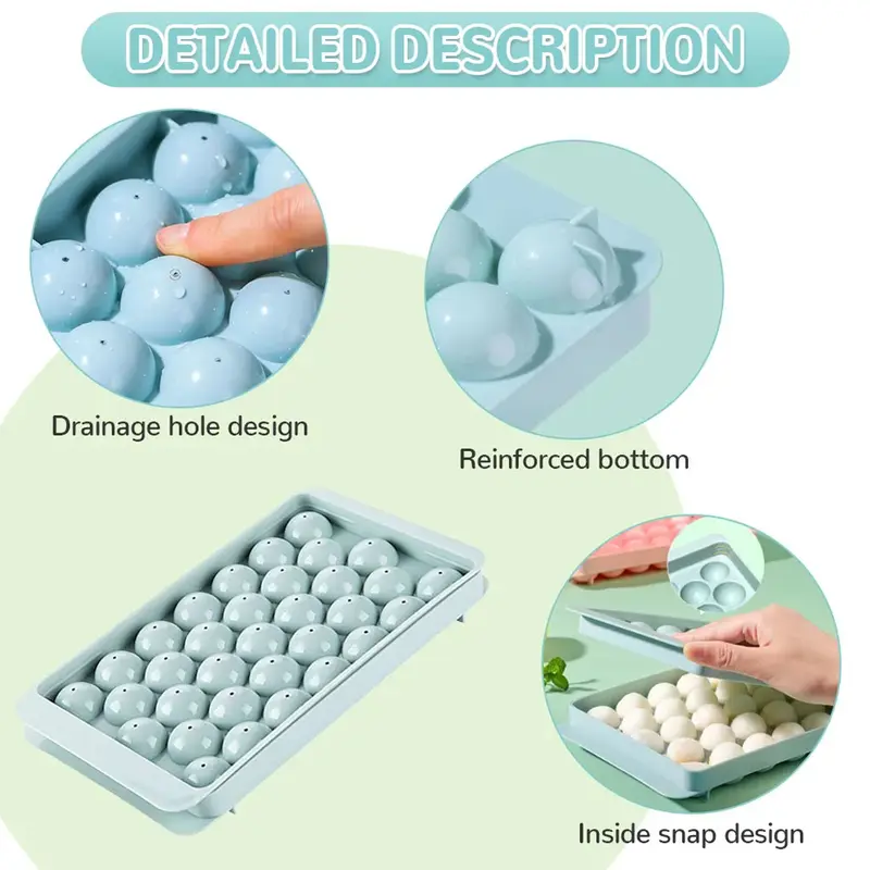 Cetakan Es Batu Bulat 33 Lubang - Cetakan Es Batu Bulat Puding Ice Ball Tray 33 Lubang 1