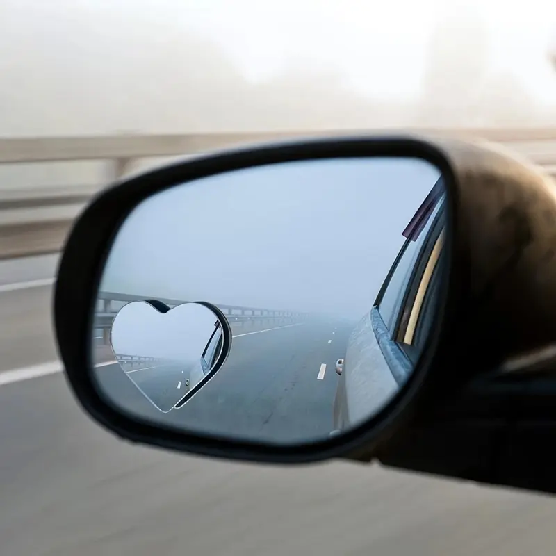 Heart Shaped Car Side Mirror, 2 Counts/set Car Blind Spot Mirror, Car Rear View Mirror, Universal Car Exterior Accessories for Car Decoration 2