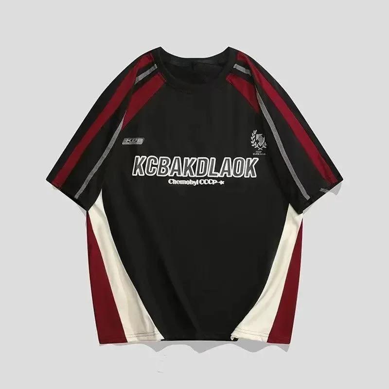 Casual men's basketball soccer jersey Skateboard T-shirt Short-sleeved T-shirt Oversized quick-drying blazer 0