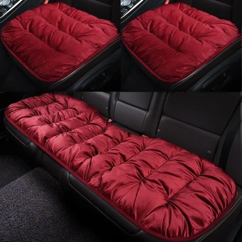 Solid Color Car Seat Cover, 1 Count Non-slip Soft Car Seat Cushion, Durable Plush Car Seat Pad, Universal Car Interior Accessories for All Seasons 4