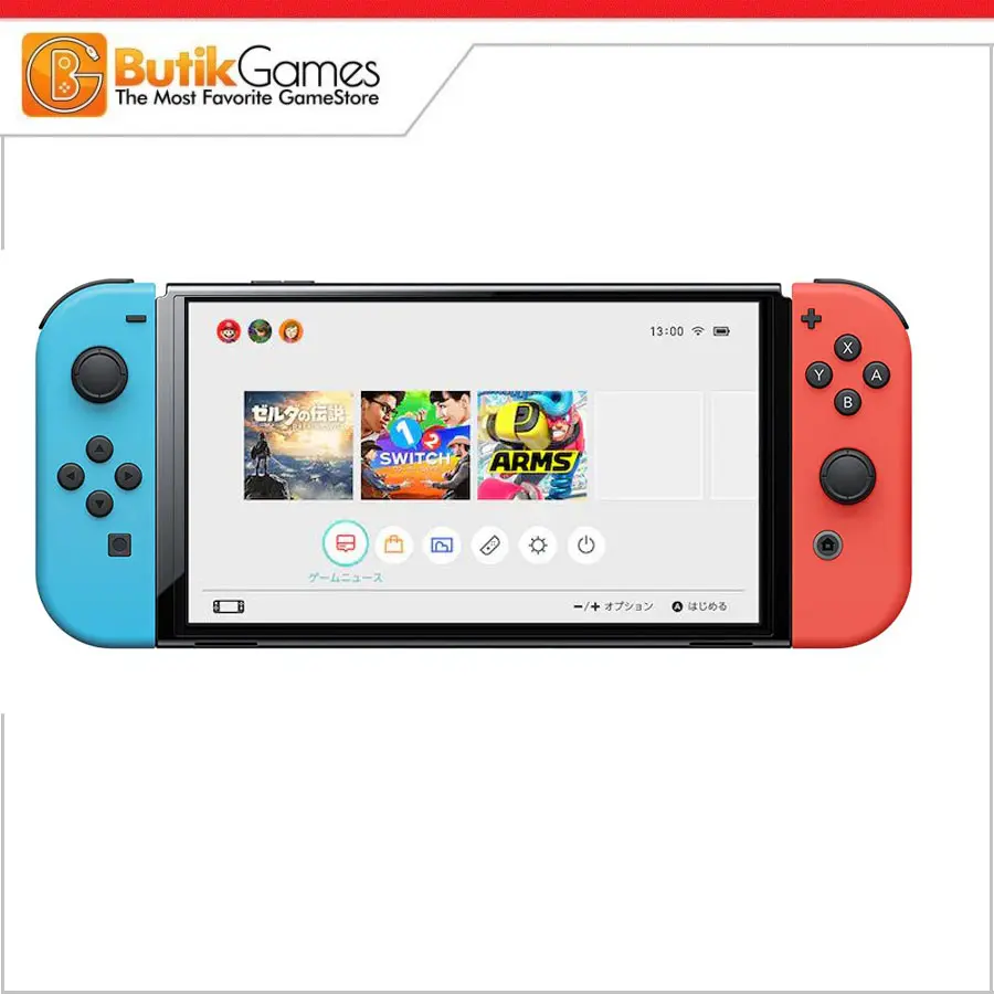 Nintendo Switch OLED Console Mesin Neon Red Blue Merah Biru