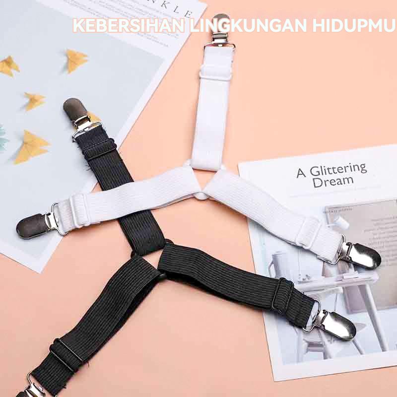 8 Pasang Klip Sprei Premium - Penjepit Sudut Sprei Anti Lepas, Pengait Sprei Tempa Tahan Lama, Penjepit Sprei 8 Titik untuk Kasur dengan Kancing Pengunci Ekstra Kuat