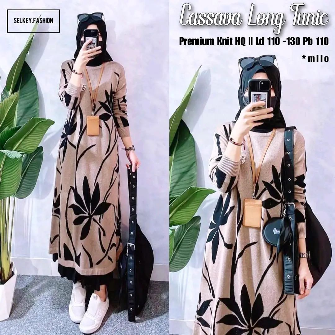 TUNIK RAJUT / LONG TUNIK RAJUT / TUNIK RAJUT MOTIF / SELKEY