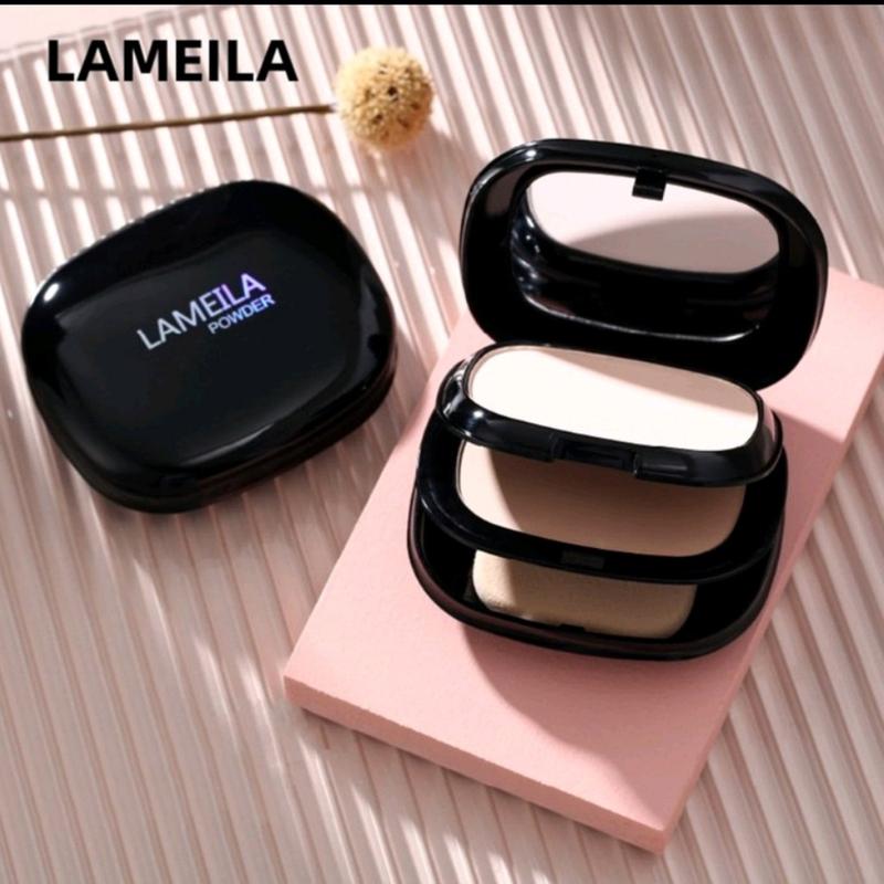  Phấn phủ 2 tầng Lameila Kiềm Dầu Che Khuyết Mịn Dưỡng Da Kháng Nước có gương Nữ Trang Điểm Cosmetic Mỹ Phẩm Women 