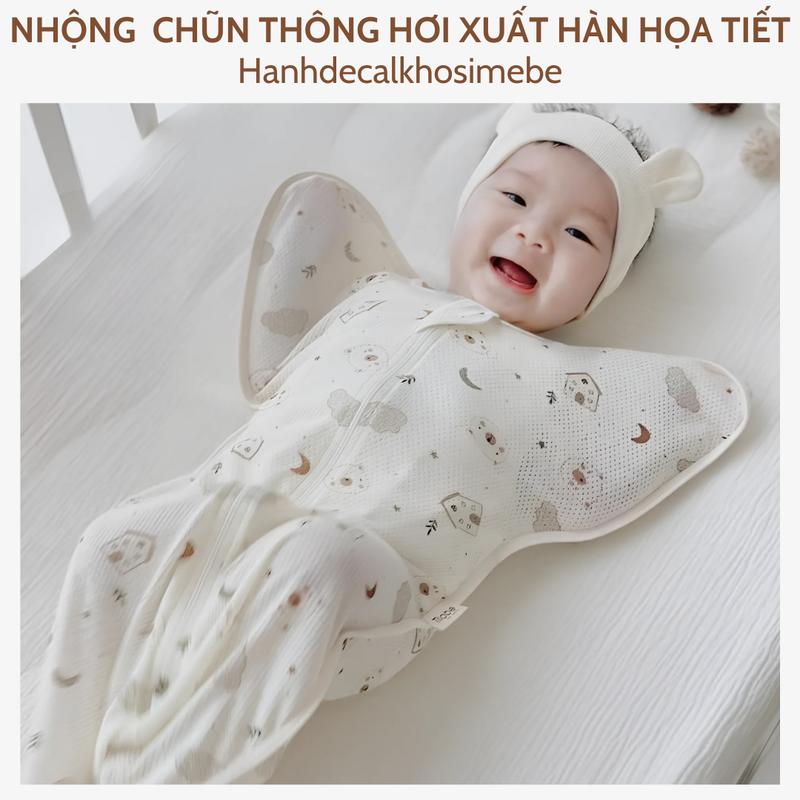 Nhộng Chũn Thông Hơi Xuất Hàn Giúp Bé Ngủ Ngon Nhiều Họa Tiết Đáng Yêu, Khóa 2 Chiều, Co Giãn Và Mềm Mát (Mới)