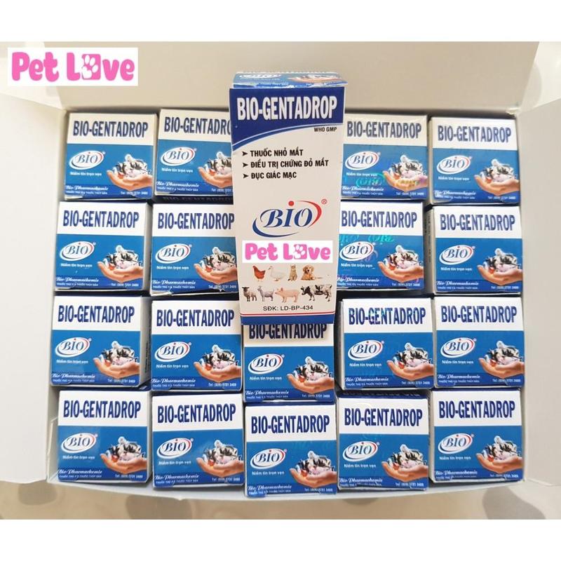 1 hộp (20 chai) nhỏ mắt chó mèo Bio Gentadrop 1