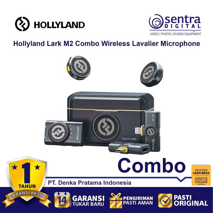Gambar Hollyland Lark M2 Combo Wireless Lavalier Microphone dari Sentra Digital Kota Surabaya Tokopedia
