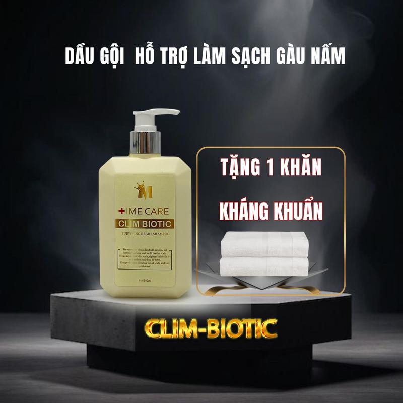Dầu Gội trị gầu Clim-Biotic +IME CARE mua 1 tặng 1 khăn kháng khuẩn dưỡng tóc. Hỗ trợ Làm Sạch Gàu Nấm Ngứa Da Đầu Không Gây Khô Tóc - 300ml