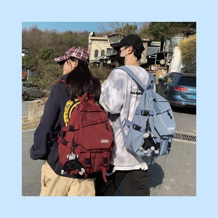 Product Introduction of Schoolbag Male High School Student Ins Fashion Cool Campus Backpack Female College Student Simple Large Capacity Backpack Korean Style 2024 9