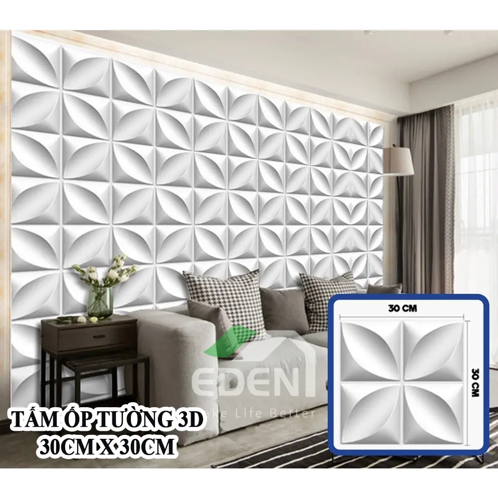 Tấm nhựa ốp tường 3D KT 30x30cm giá rẻ, tấm ốp tường 3d vân nổi