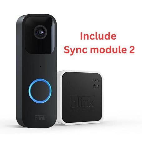 Blink Video Doorbell include sync Module 2 | Two-way audio, HD video, motion and chime app alerts and Alexa enabled — wired or wire-free