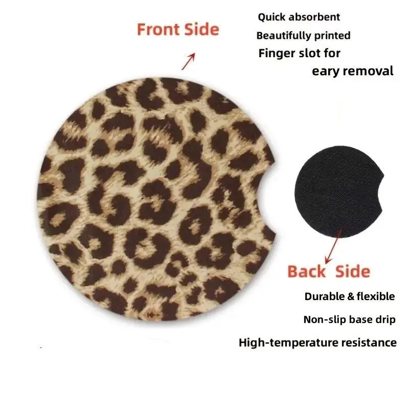 Car Cup Holder Coaster, Round Anti-slip Car Cup Holder Pad, Cute Auto Parts, Car Interior Decoration Accessories for Women & Men 5