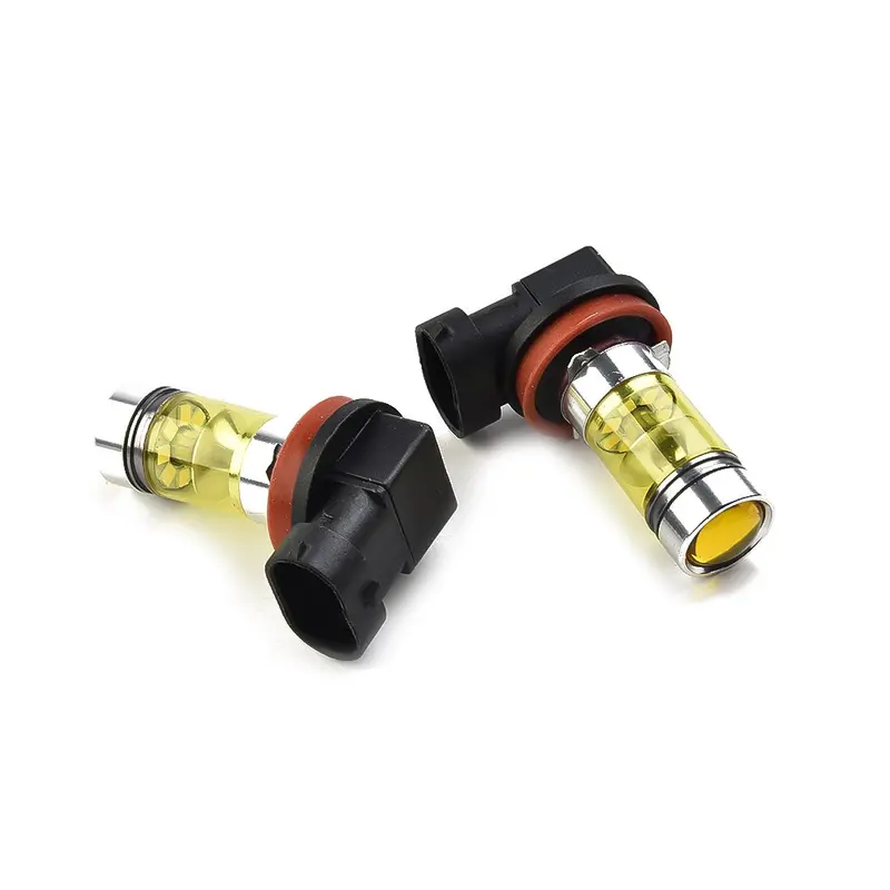 Bóng đèn LED sương mù màu vàng, 2x H11 H8, 4300K, 100W, 1500LM, Siêu sáng, DRL, Hàng Có Sẵn 5