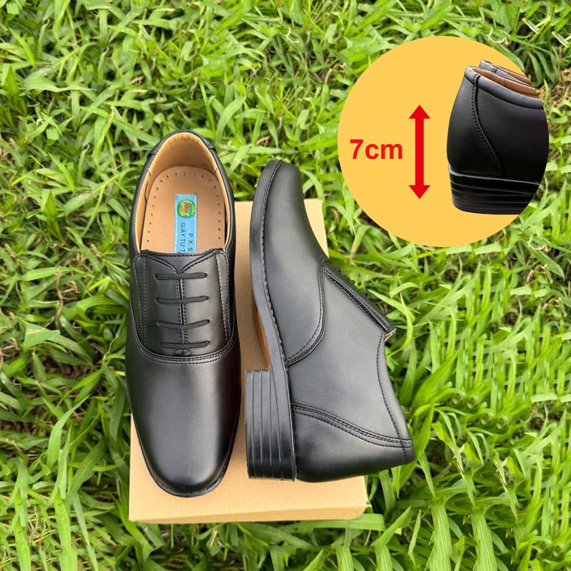 Giày Đế Vàng Tăng Chiều Cao 7cm mã VC2 Giày Lười Da Bò Nguyên Tấm Tặng Kèm 1 Đôi Tất và 1 Đôi Lót Quế