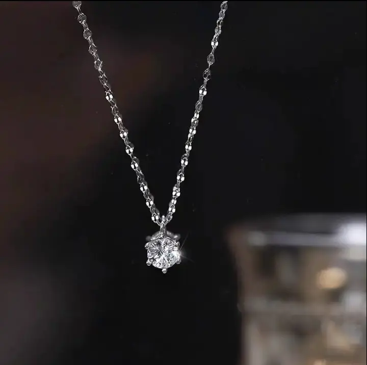 Kalung Titanium Wanita Mata Satu Pecah Kopi Aksesoris Premium Stainless Steel Anti Karat Dan Luntur Emas