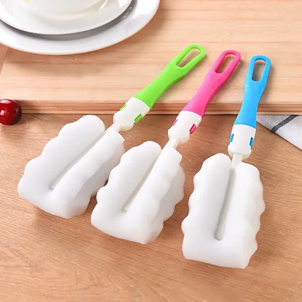 Bàn Chải Cốc Tay Cầm Mở Rộng Gấp Gọn, Cao Cấp, Miếng Bọt Biển, Thích Hợp Để Rửa Cốc, Cốc, Kính, Bàn Chải Bình Sữa Trẻ Em