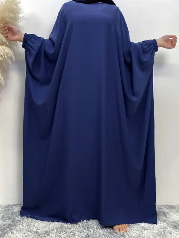 Women's Plain Batwing Sleeve Zipper Kaftan, Esme Kaftan Dress, Butterfly Abaya, Asian Suits Eid, Modest Clothes, Modest Loose Long Sleeve Maxi Dress for Spring & Fall, Modest Holiday Outfits, Kaftans for Women 3