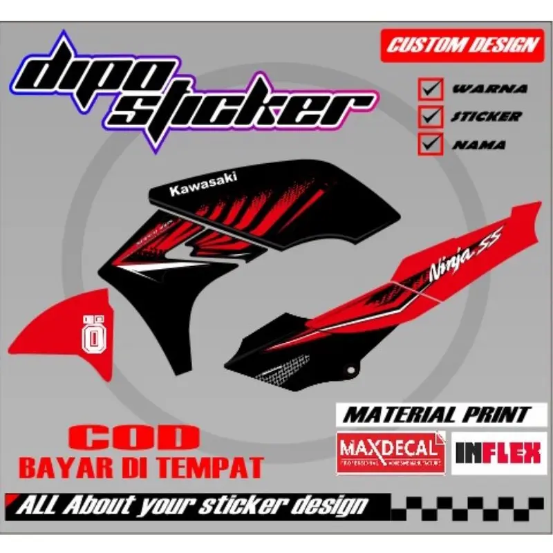 sticker striping kawasaki ninja ss 2014 zebra transparan maxdecall Motor Motorcycle