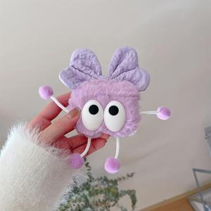 Estuche para audífonos de peluche con diseño de moño bonito, cubierta protectora para audífonos, accesorios para audífonos compatibles con la serie AirPods