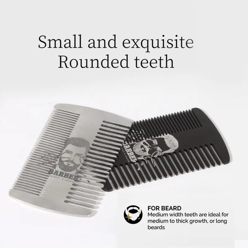 Men's Beard Care Set, 1 Set Including Boar Bristle Brush & Oil Head Styling Comb & Storage Bag, Portable Durable Hair Styling Tool for Salon & Travel 3