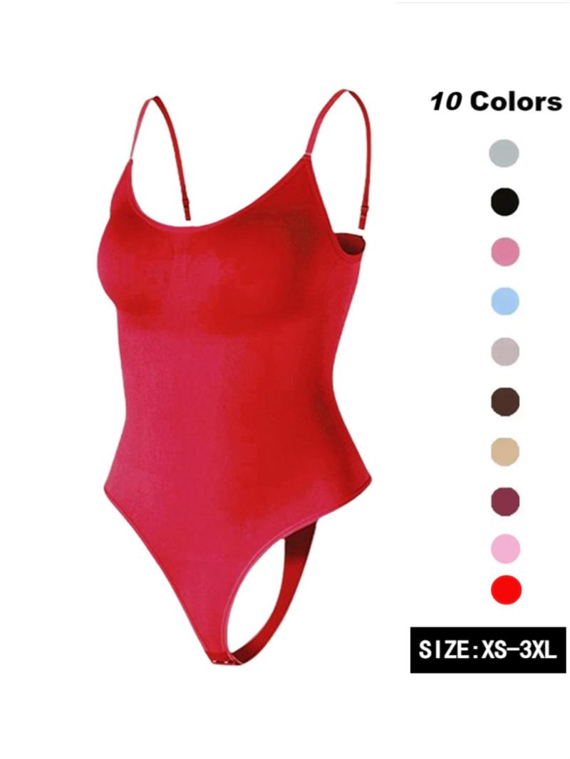 Product Introduction of Women's Solid Adjustable Strap Backless Shapewear Bodysuit, Bodysuit for Women, Casual Comfy Seamless Tummy Control Butt Lifting Bodysuit for Daily Wear, Ladies Workwear Shapewear for All Seasons 7