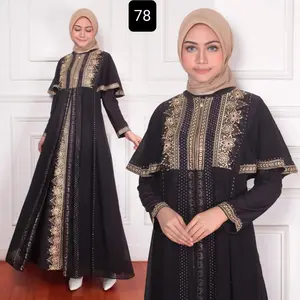Abaya premium gamis abaya premium, terbaru 78 Arab Bordir Ceruty Lembut