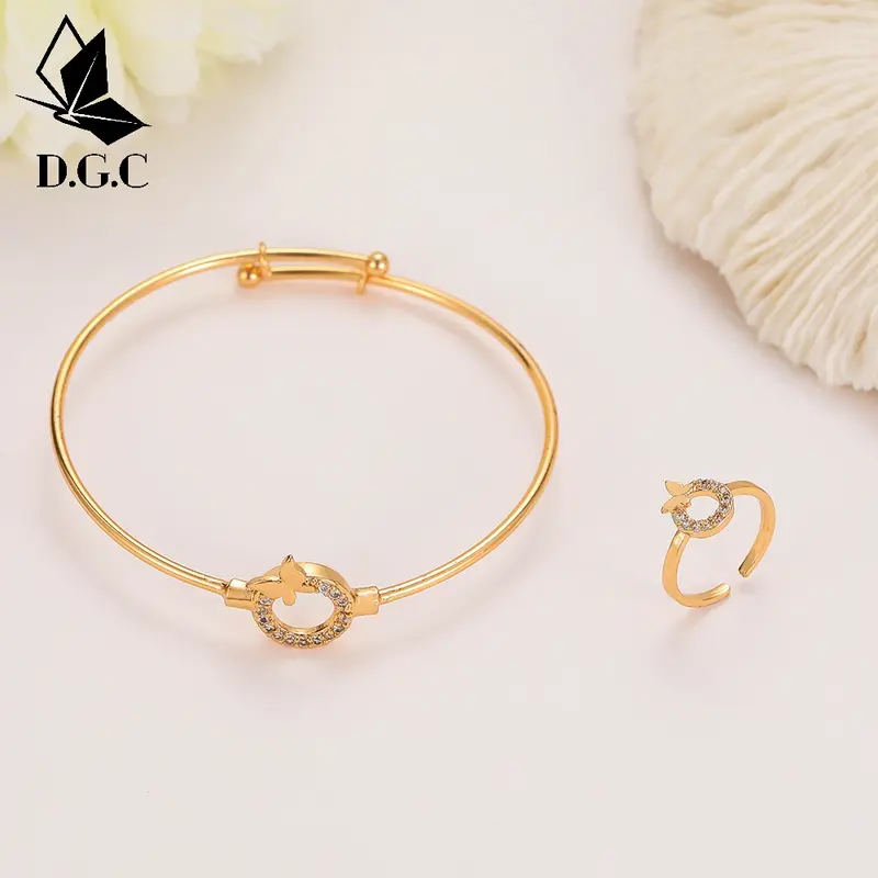 ♥✅COD✨Titanium Set Perhiasan Anak Perempuan Satu Set Gelang Kalung Cewek Anting Dan Cincin D446 7