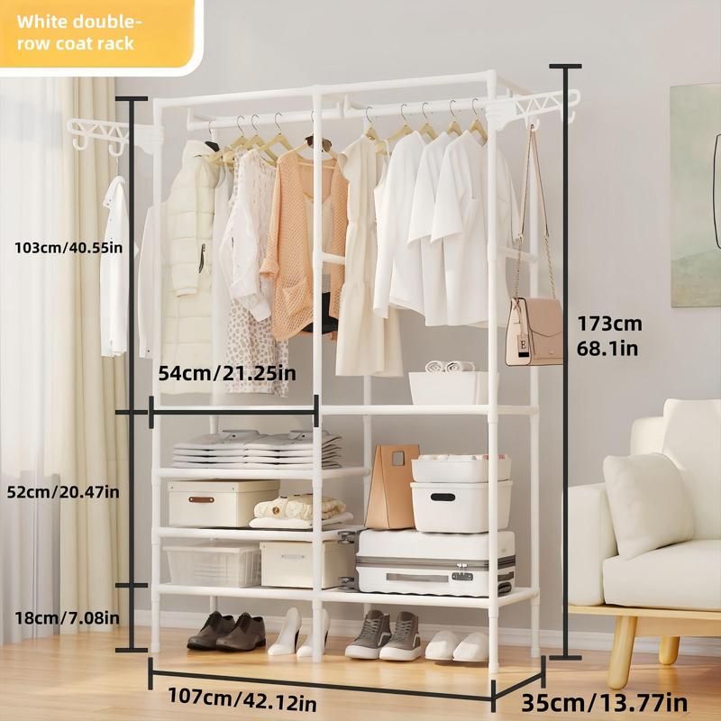 Product Introduction of 4-layer Clothes Rack, 1 Count Multifunctional Clothes Space Saving   Clothes Organizer, Home Organizer for Bedroom, Living Room, Office 1