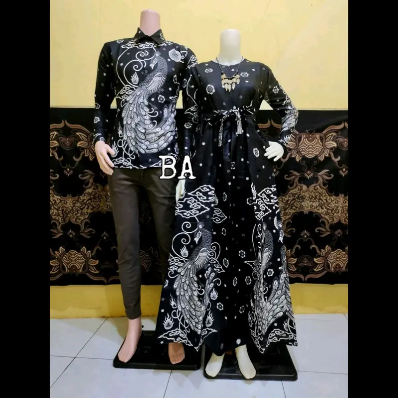 Batik Couple Kemeja Batik Gamis Batik Modern katun muslim Baju Wanita Pasangan Dress Motif Sarimbit Kondangan Keluarga Ibu Ibu Lebaran 2