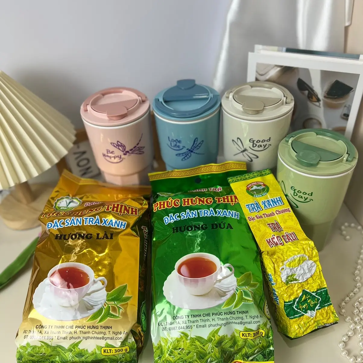 Combo 3 vị Trà Pha Trà Đường Thơm Ngon Đậm Đà Vị Trà - Tặng 2 Muỗng Inox Đong Trà và 1 Ly Giữ Nhiệt TLT có quai xách 450ml màu ngẫu nhiên Tea Nước Trà Chè