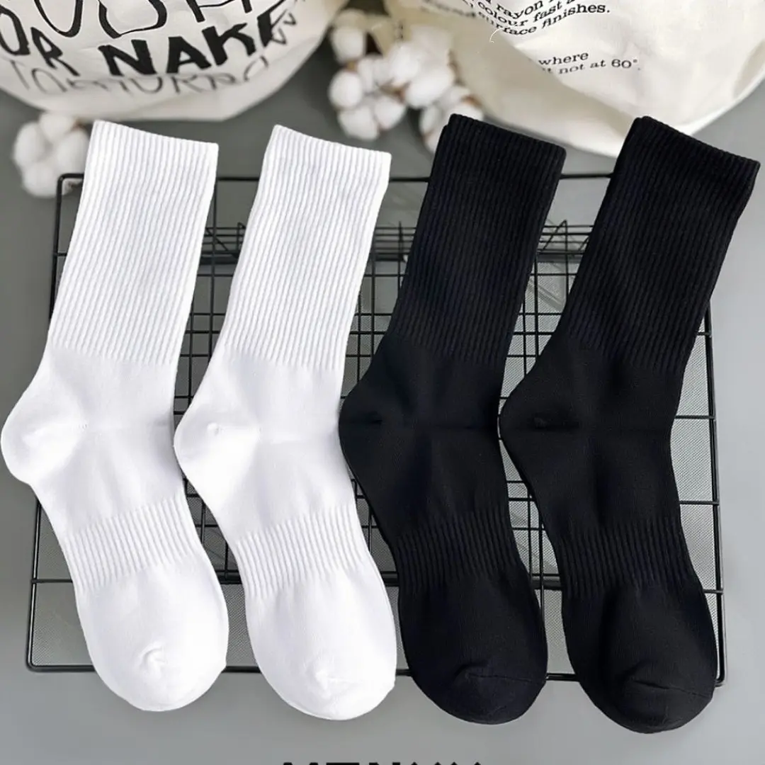 Tất nam nữ cổ cao thể thao, vớ nam nữ cao cấp chất liệu vải Hàn co giãn 4 chiều